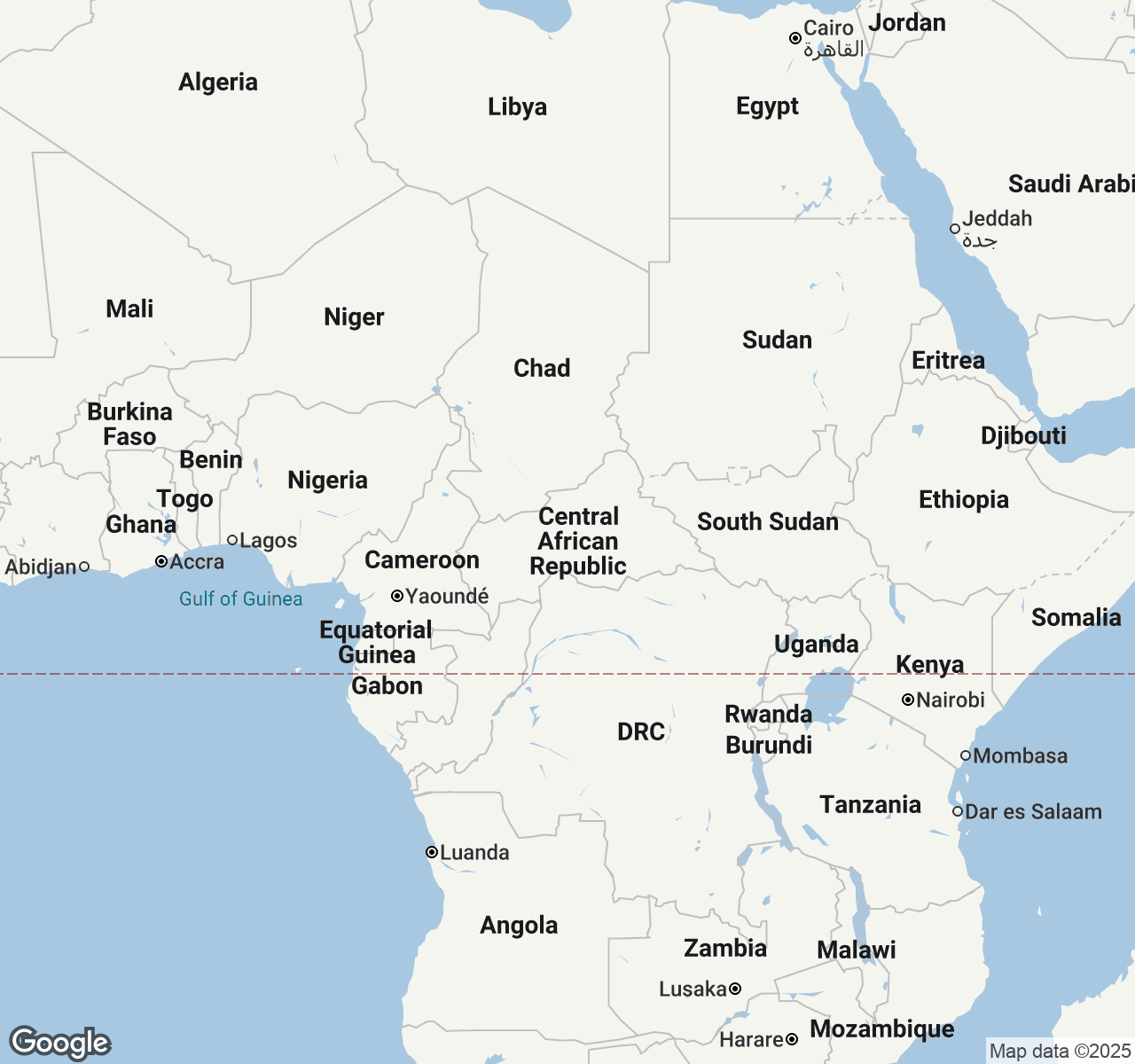 Map of Central African Republic
