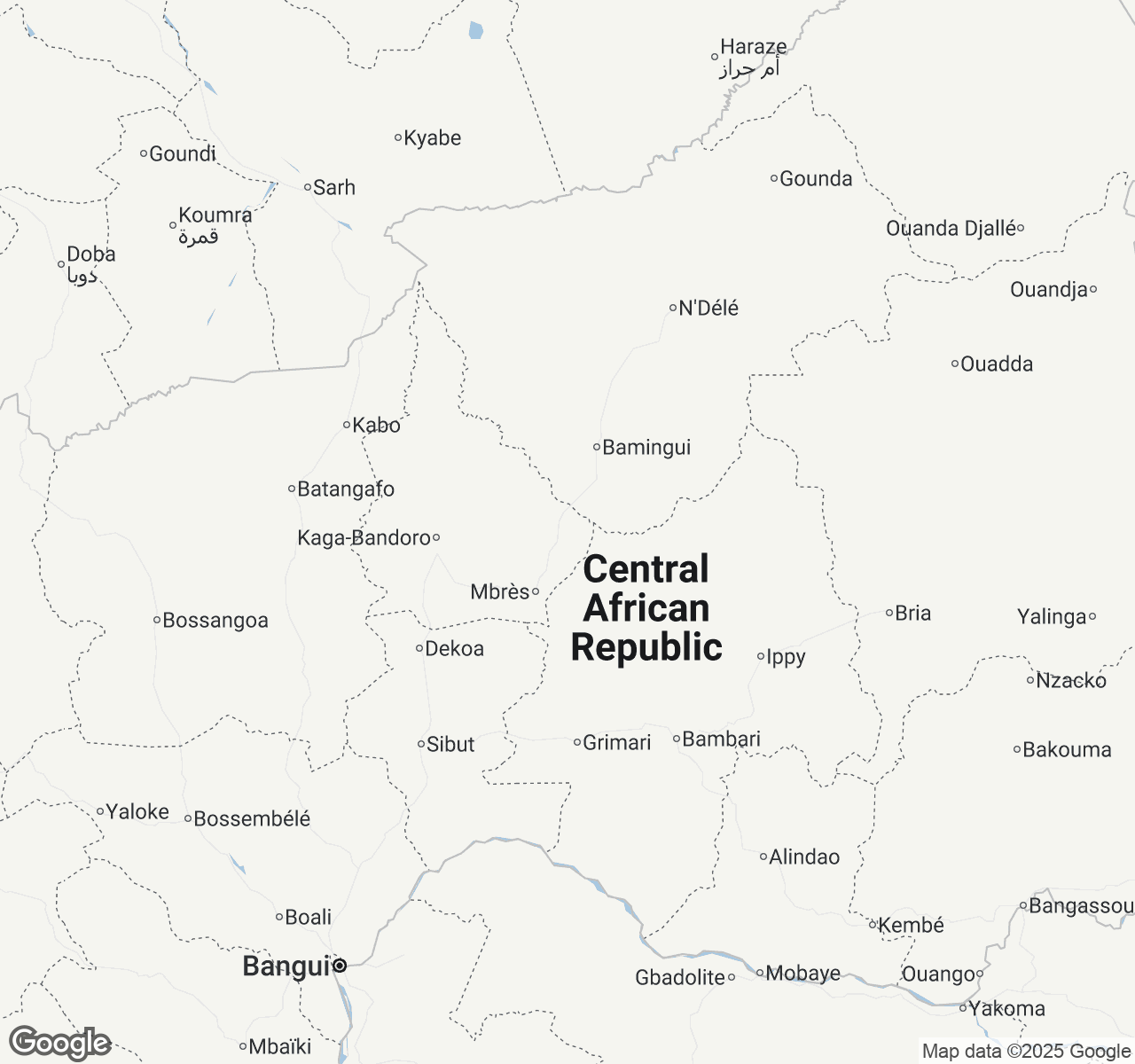 Map of Central African Republic